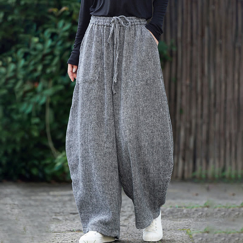 Pantalon d'hiver pour homme Buddha Stones, couleur unie, taille haute, en coton avec cordon de serrage et poches - image 32