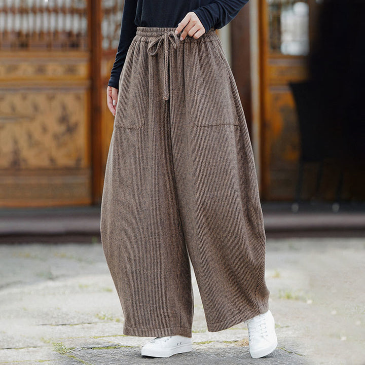 Pantalon d'hiver pour homme Buddha Stones, couleur unie, taille haute, en coton avec cordon de serrage et poches - image 5