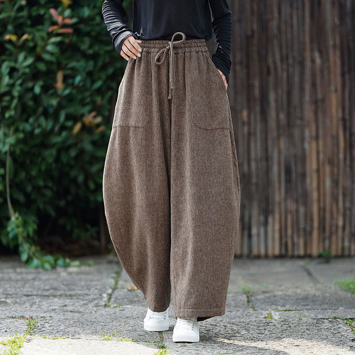 Pantalon d'hiver pour homme Buddha Stones, couleur unie, taille haute, en coton avec cordon de serrage et poches - BurlyWood - US/UK/AU46，EU56 (5XL) - image 0