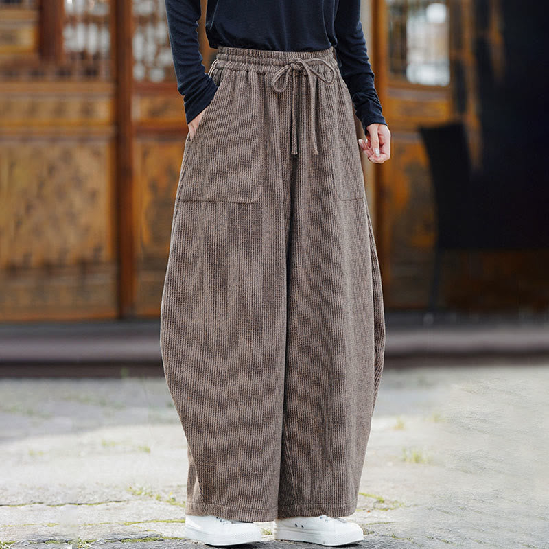 Pantalon d'hiver pour homme Buddha Stones, couleur unie, taille haute, en coton avec cordon de serrage et poches - image 8