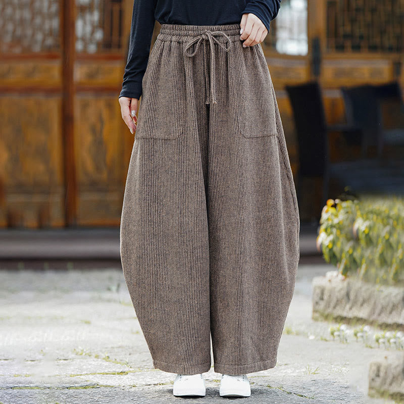 Pantalon d'hiver pour homme Buddha Stones, couleur unie, taille haute, en coton avec cordon de serrage et poches - image 9