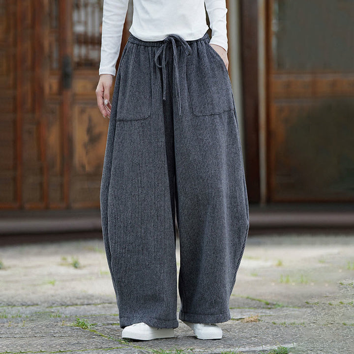Pantalon d'hiver pour homme Buddha Stones, couleur unie, taille haute, en coton avec cordon de serrage et poches - image 14