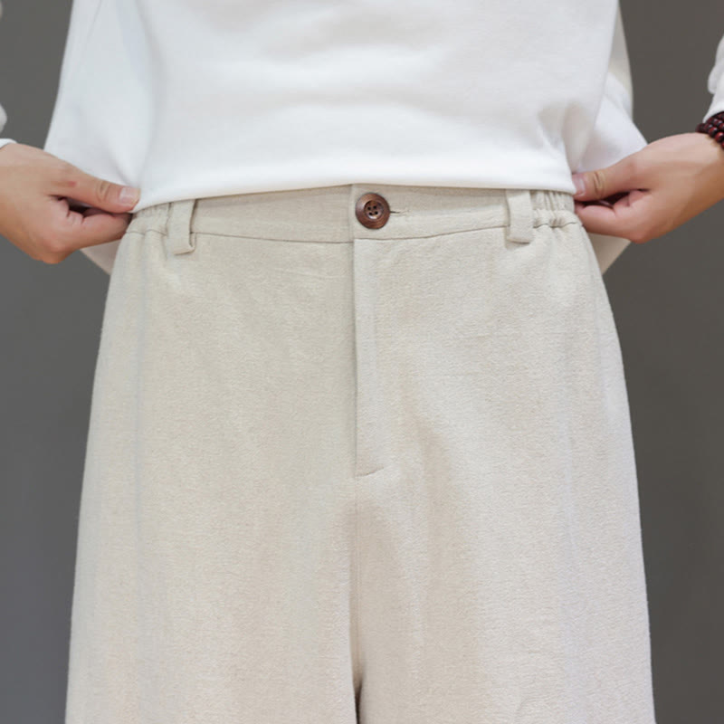 Pantalon de sport d'automne pour homme, en coton uni avec boutons et poches, motif Buddha Stones - image 19