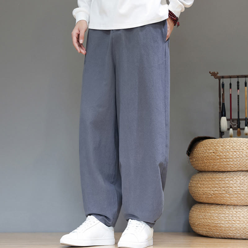 Pantalon de sport d'automne pour homme, en coton uni avec boutons et poches, motif Buddha Stones - image 7