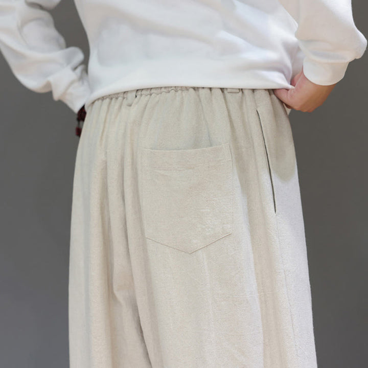 Pantalon de sport d'automne pour homme, en coton uni avec boutons et poches, motif Buddha Stones - image 22