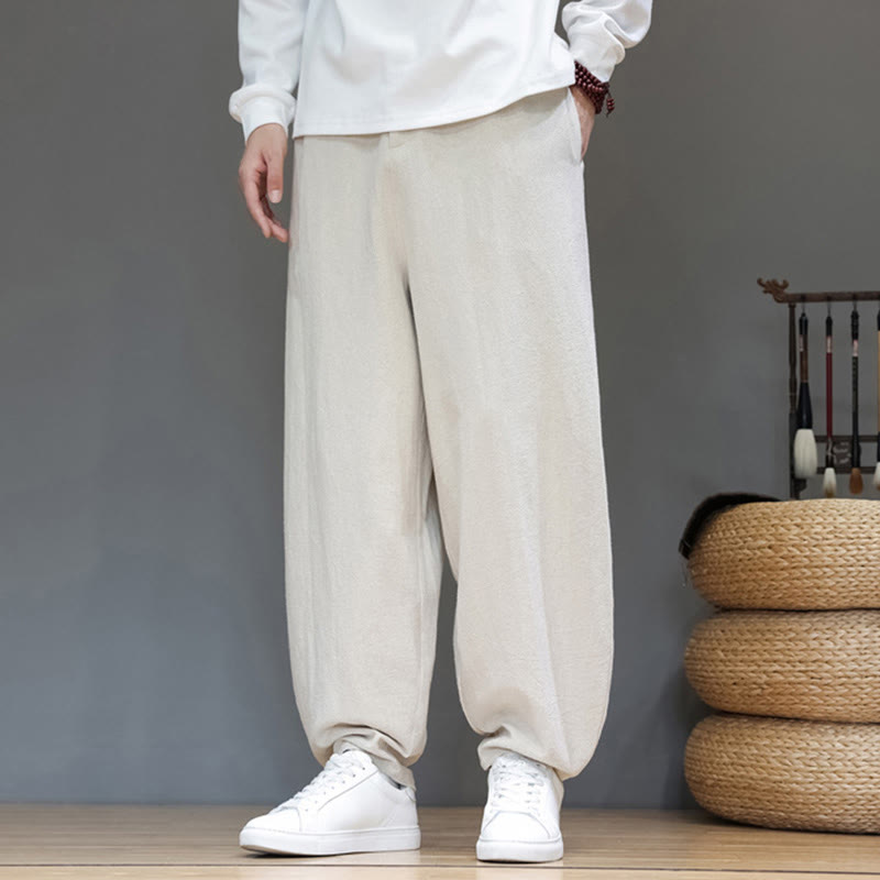 Pantalon de sport d'automne pour homme, en coton uni avec boutons et poches, motif Buddha Stones - image 15