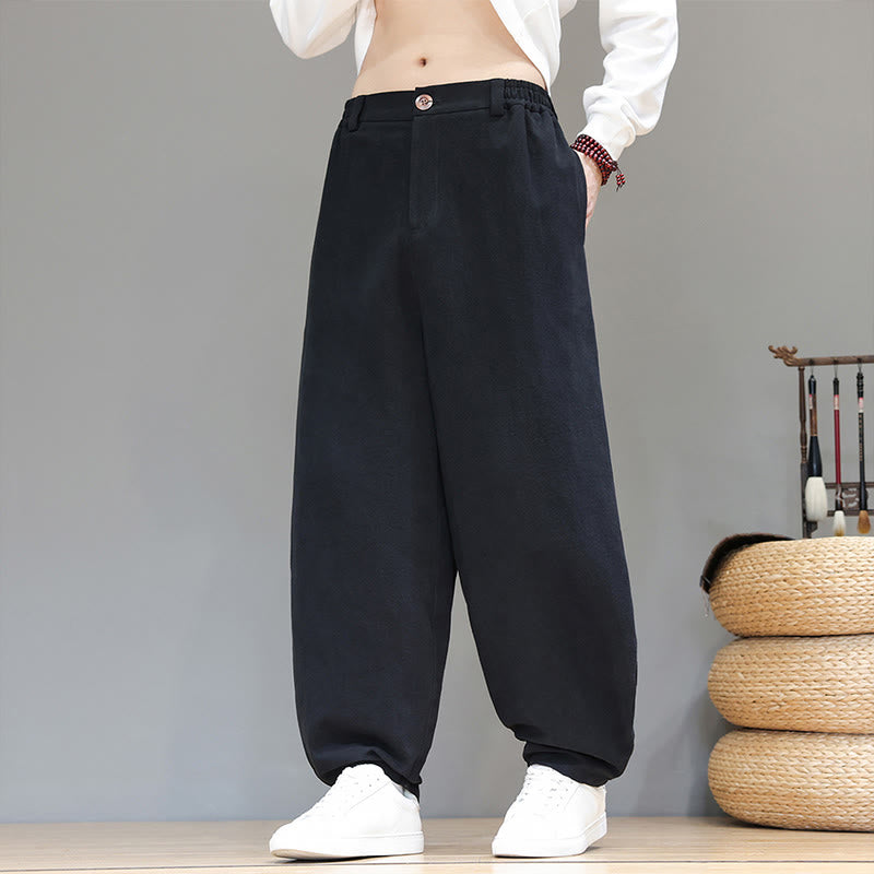 Pantalon de sport d'automne pour homme, en coton uni avec boutons et poches, motif Buddha Stones - image 11