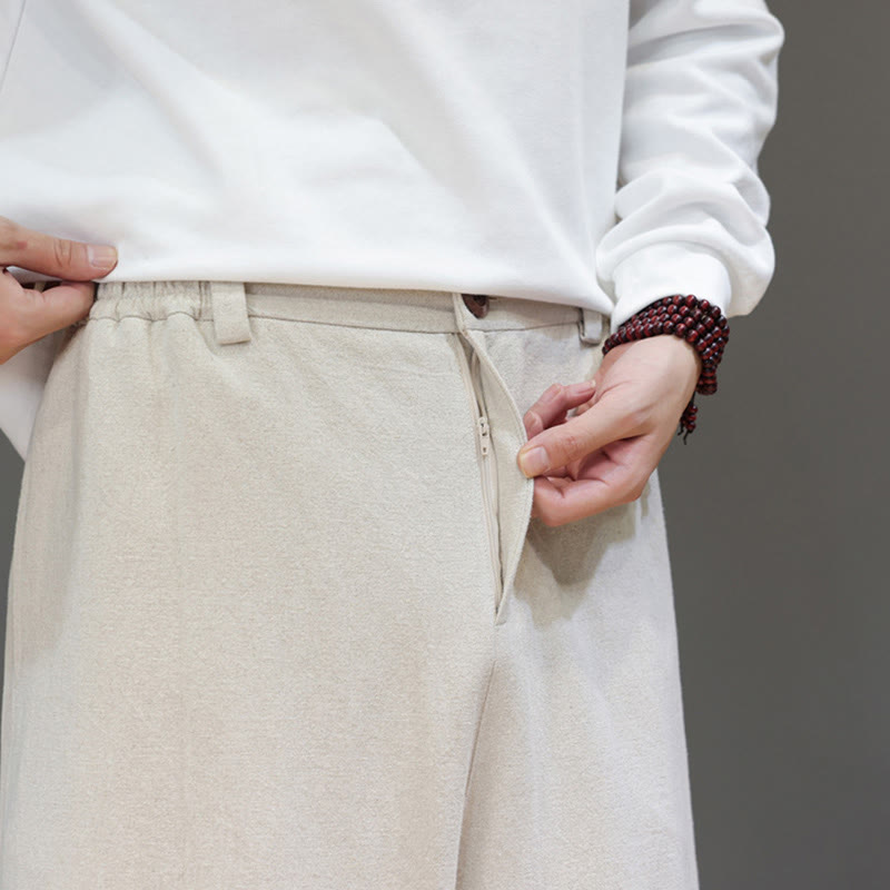 Pantalon de sport d'automne pour homme, en coton uni avec boutons et poches, motif Buddha Stones - image 20