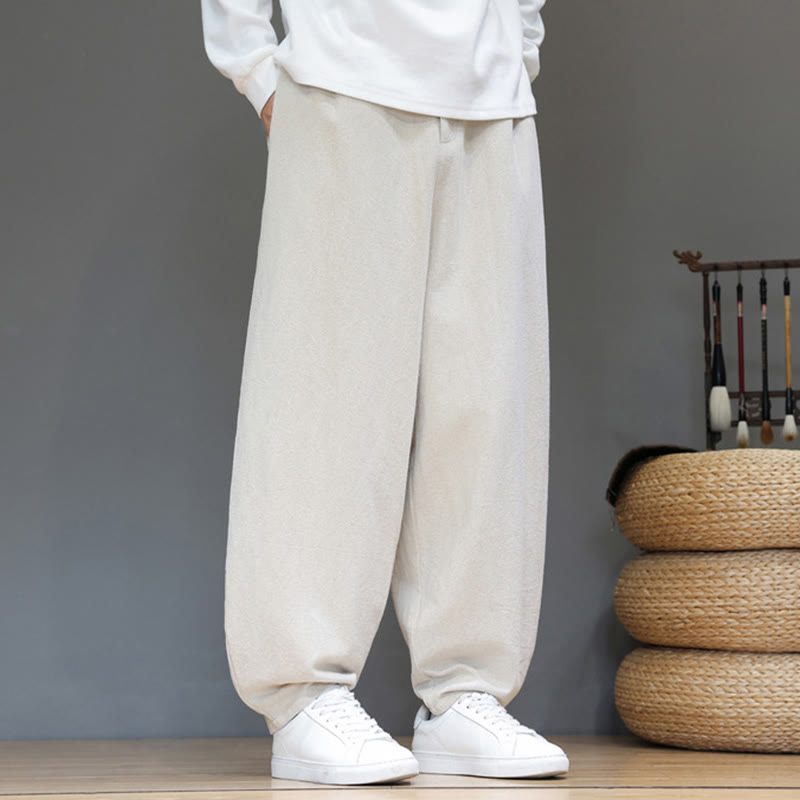 Pantalon de sport d'automne pour homme, en coton uni avec boutons et poches, motif Buddha Stones - image 17