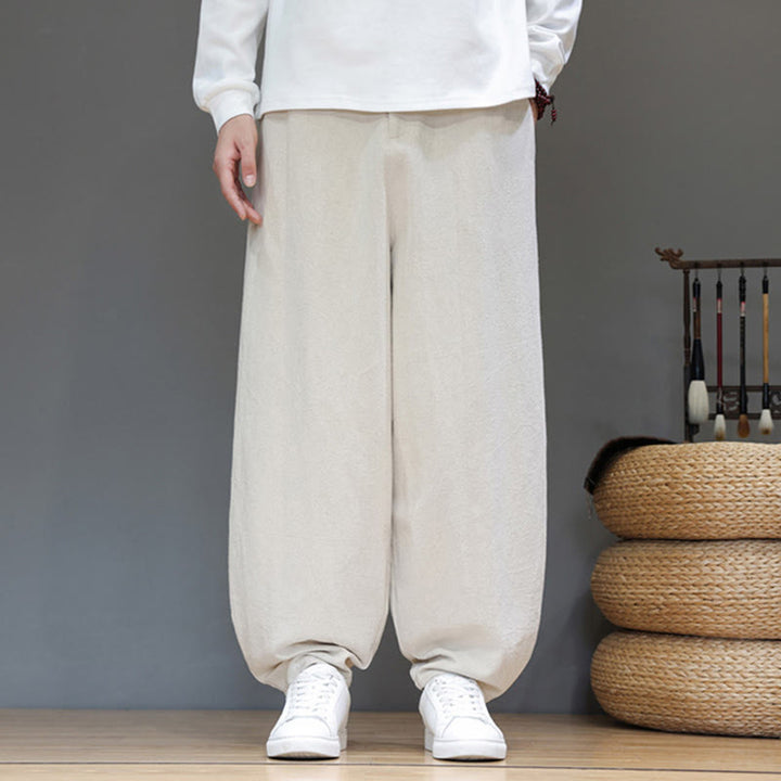 Pantalon de sport d'automne pour homme, en coton uni avec boutons et poches, motif Buddha Stones - image 16