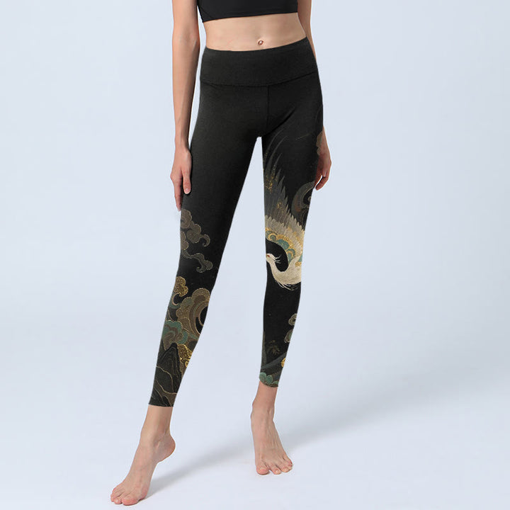 Leggings de sport pour femmes avec imprimé phénix et nuages, motif Buddha Stones - image 5