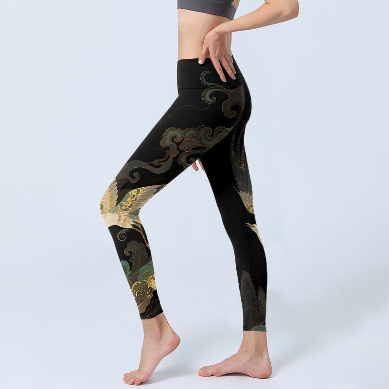 Leggings de sport pour femmes avec imprimé phénix et nuages, motif Buddha Stones - image 2