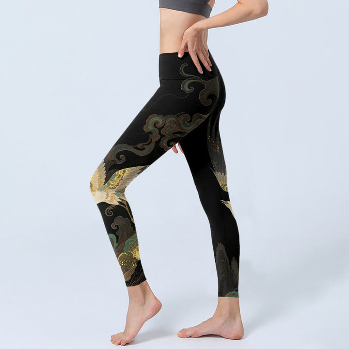 Leggings de sport pour femmes avec imprimé phénix et nuages, motif Buddha Stones - image 2