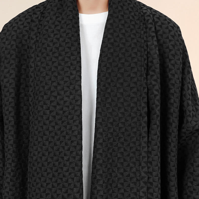 Kimono homme en coton à manches longues, motif jacquard hivernal et Buddha Stones - image 23
