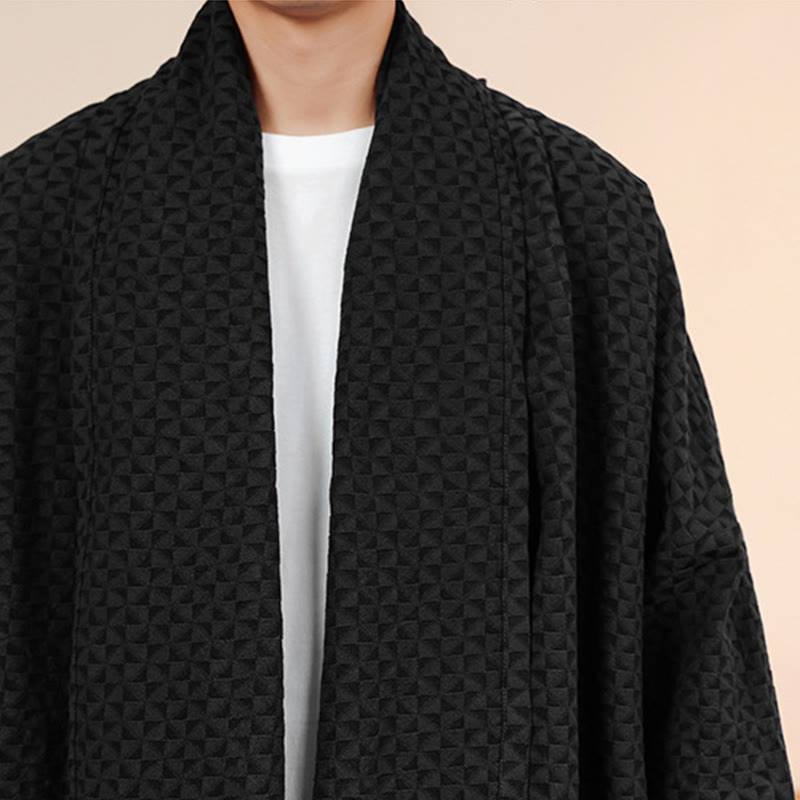 Kimono homme en coton à manches longues, motif jacquard hivernal et Buddha Stones - image 24