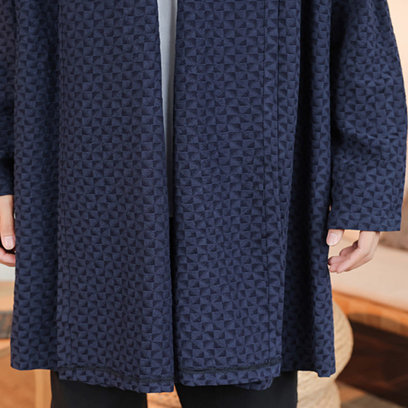 Kimono homme en coton à manches longues, motif jacquard hivernal et Buddha Stones - image 13