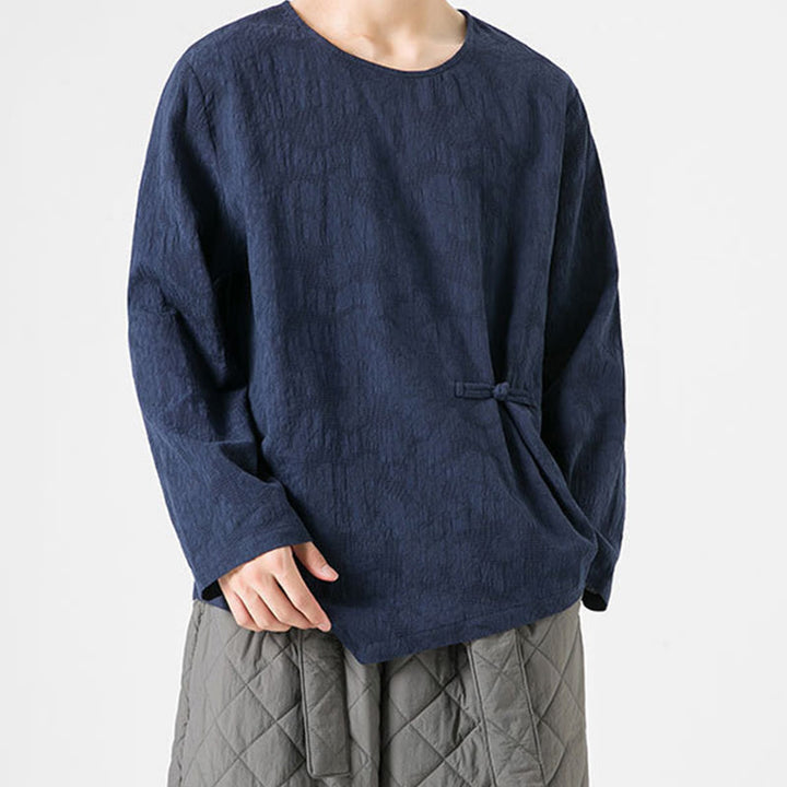 T-shirt à manches longues en coton uni, motif grenouille chinoise, pour homme, inspiré des Buddha Stones - image 0