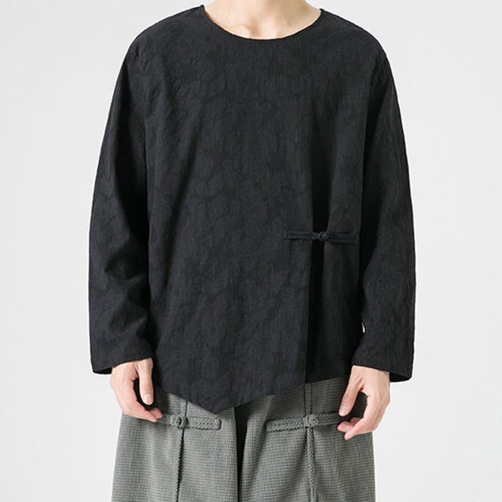 T-shirt à manches longues en coton uni, motif grenouille chinoise, pour homme, inspiré des Buddha Stones - image 25