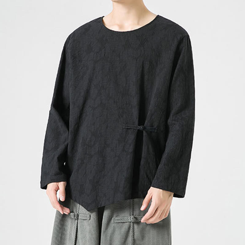 T-shirt à manches longues en coton uni, motif grenouille chinoise, pour homme, inspiré des Buddha Stones - image 26