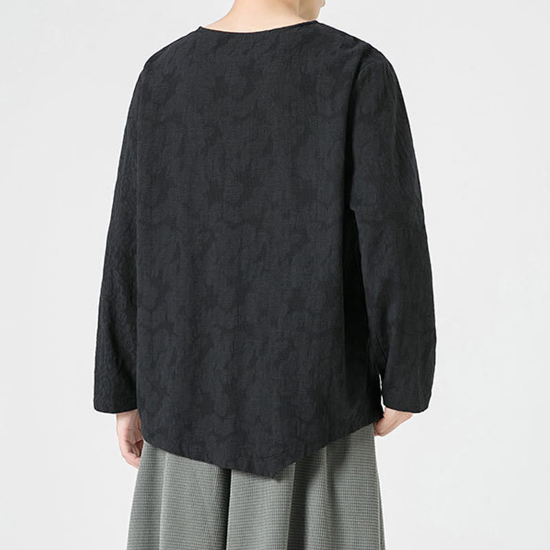 T-shirt à manches longues en coton uni, motif grenouille chinoise, pour homme, inspiré des Buddha Stones - image 31