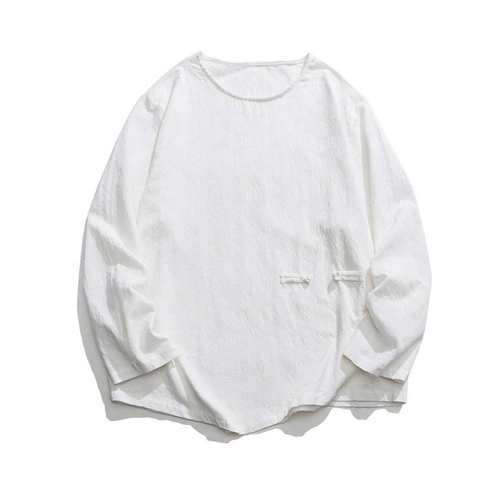 T-shirt à manches longues en coton uni, motif grenouille chinoise, pour homme, inspiré des Buddha Stones - image 23