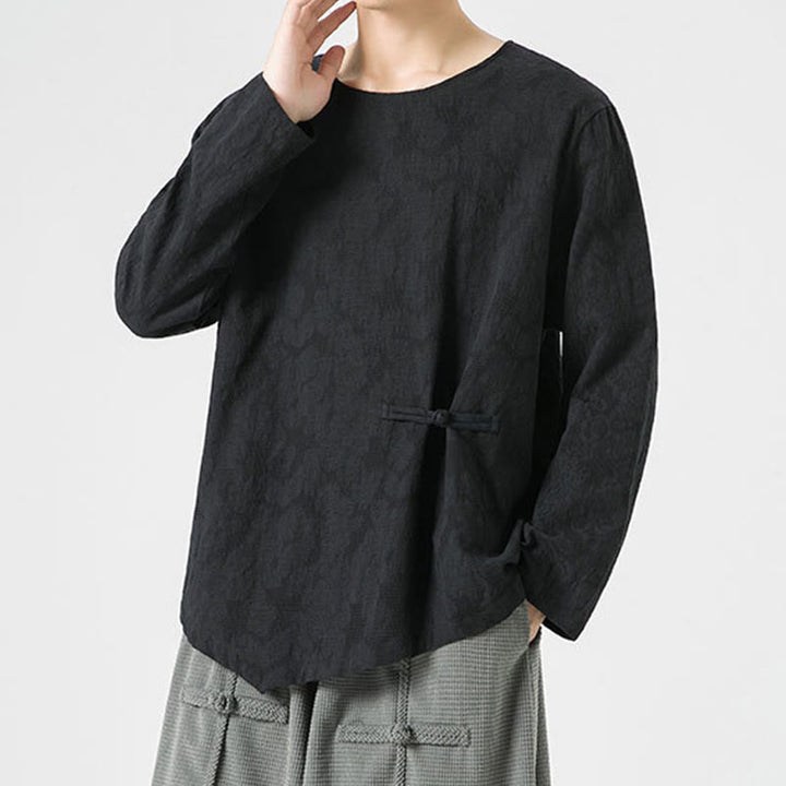 T-shirt à manches longues en coton uni, motif grenouille chinoise, pour homme, inspiré des Buddha Stones - image 27