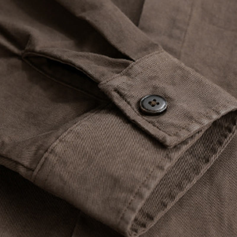 Veste deux-pièces en coton à manches longues avec poches, motif à carreaux printaniers Buddha Stones. - image 16