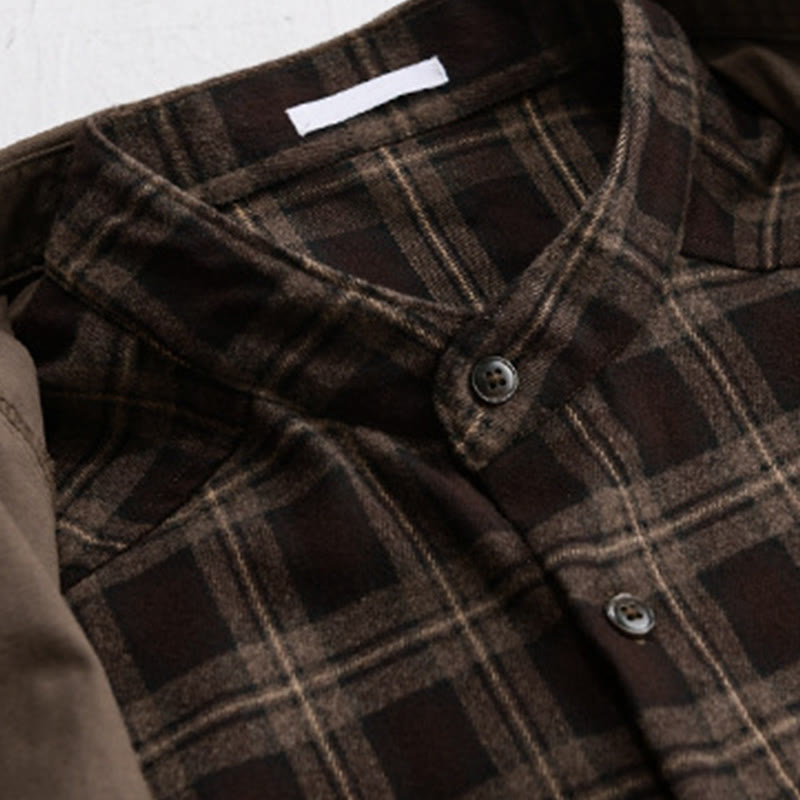 Veste deux-pièces en coton à manches longues avec poches, motif à carreaux printaniers Buddha Stones. - image 12