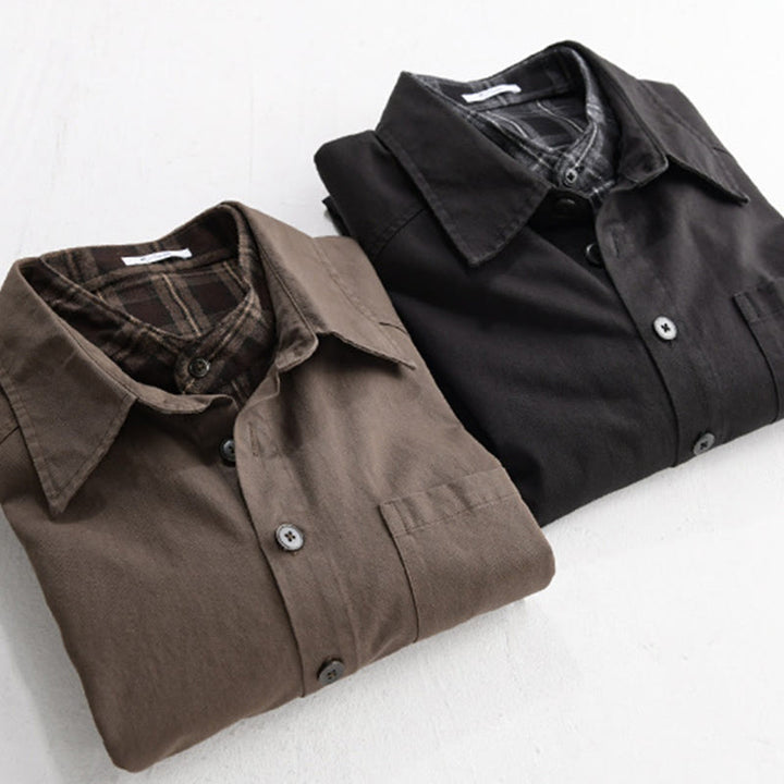 Veste deux-pièces en coton à manches longues avec poches, motif à carreaux printaniers Buddha Stones. - image 21