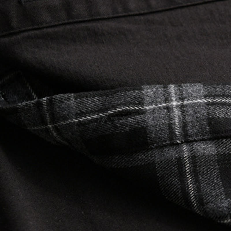 Veste deux-pièces en coton à manches longues avec poches, motif à carreaux printaniers Buddha Stones. - image 8