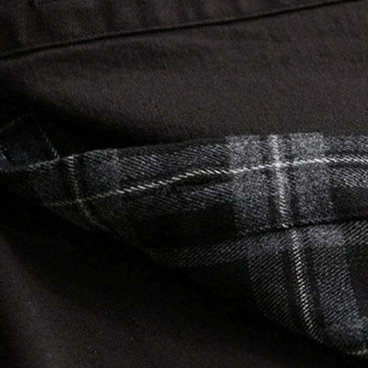 Veste deux-pièces en coton à manches longues avec poches, motif à carreaux printaniers Buddha Stones. - image 8