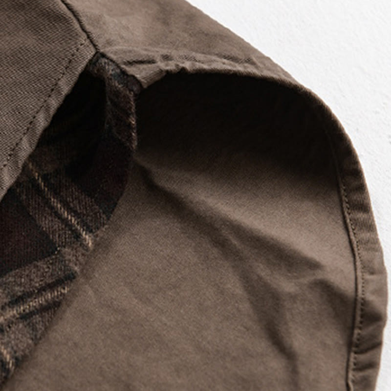 Veste deux-pièces en coton à manches longues avec poches, motif à carreaux printaniers Buddha Stones. - image 18