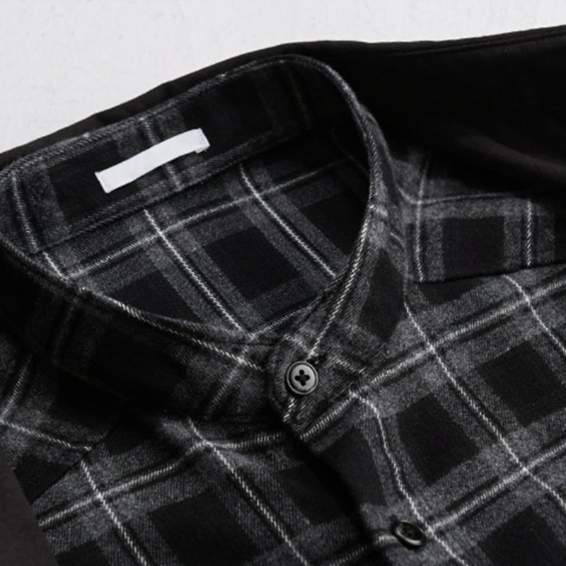 Veste deux-pièces en coton à manches longues avec poches, motif à carreaux printaniers Buddha Stones. - image 2