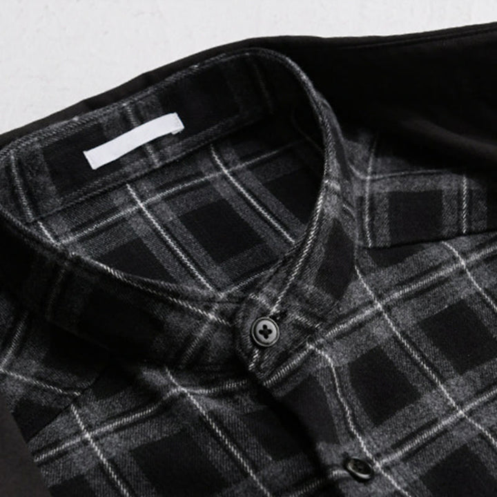 Veste deux-pièces en coton à manches longues avec poches, motif à carreaux printaniers Buddha Stones. - image 2