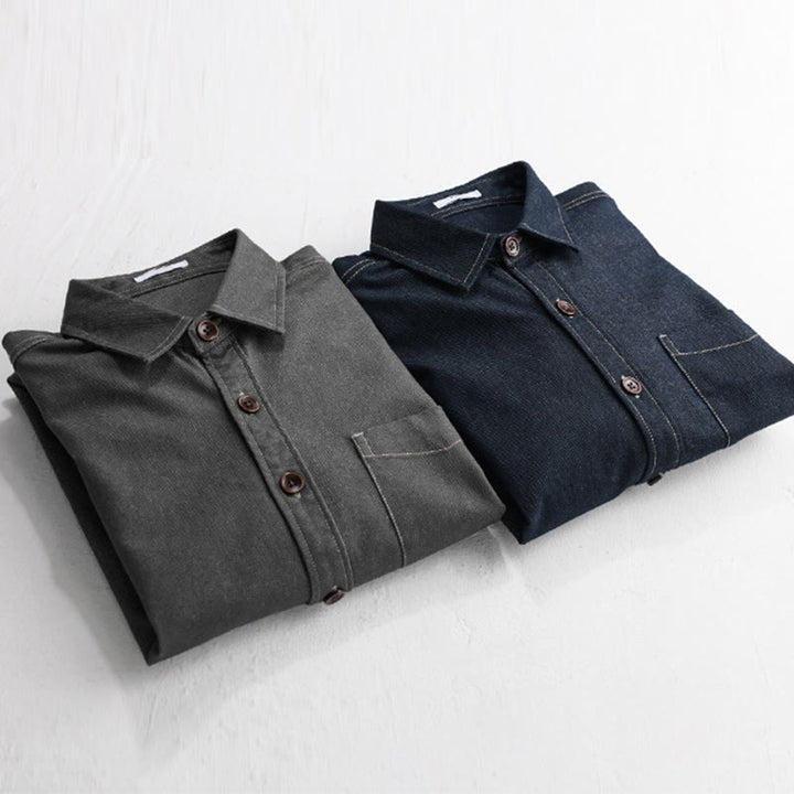 Veste en coton pour homme, manches longues, avec poches, motif Buddha Stones et boutons unis - image 13