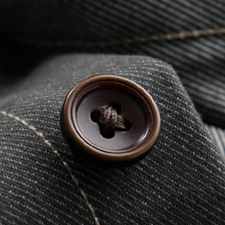 Veste en coton pour homme, manches longues, avec poches, motif Buddha Stones et boutons unis - image 10