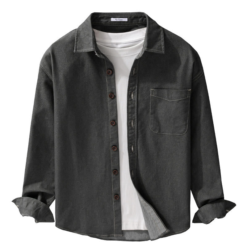 Veste en coton pour homme, manches longues, avec poches, motif Buddha Stones et boutons unis - image 12