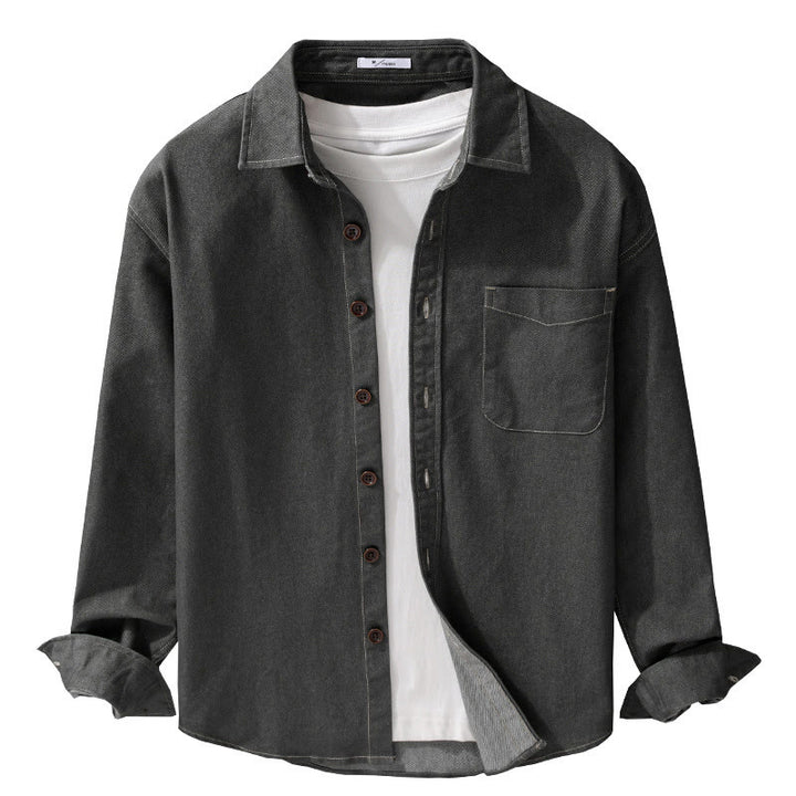 Veste en coton pour homme, manches longues, avec poches, motif Buddha Stones et boutons unis - image 12