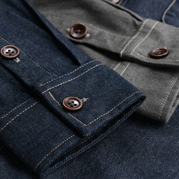 Veste en coton pour homme, manches longues, avec poches, motif Buddha Stones et boutons unis - image 16