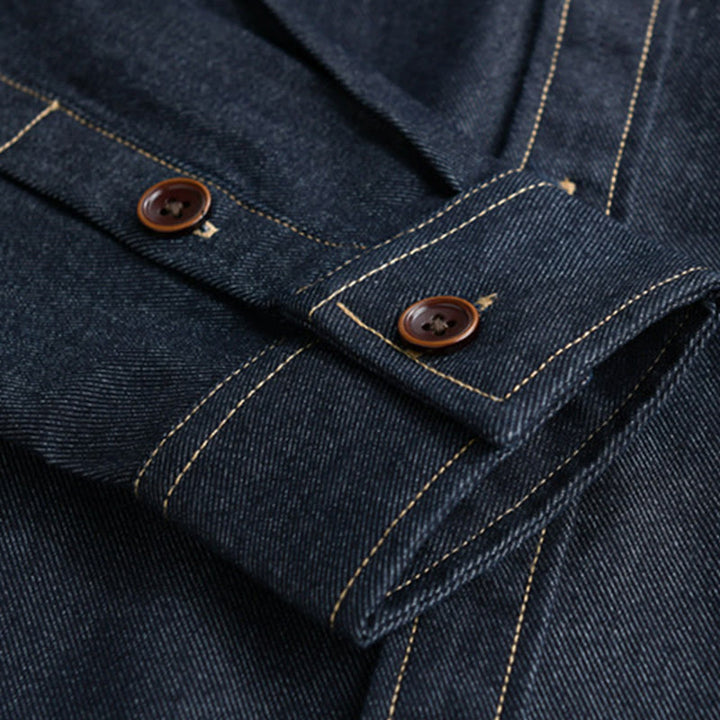 Veste en coton pour homme, manches longues, avec poches, motif Buddha Stones et boutons unis - image 3