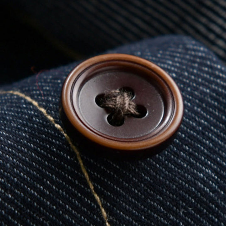 Veste en coton pour homme, manches longues, avec poches, motif Buddha Stones et boutons unis - image 4