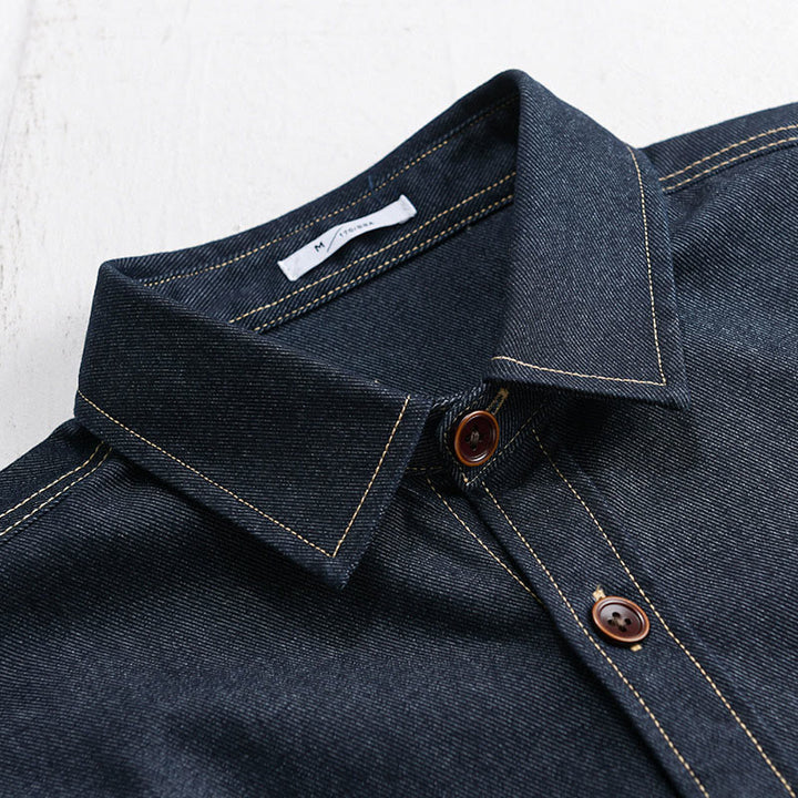 Veste en coton pour homme, manches longues, avec poches, motif Buddha Stones et boutons unis - image 2