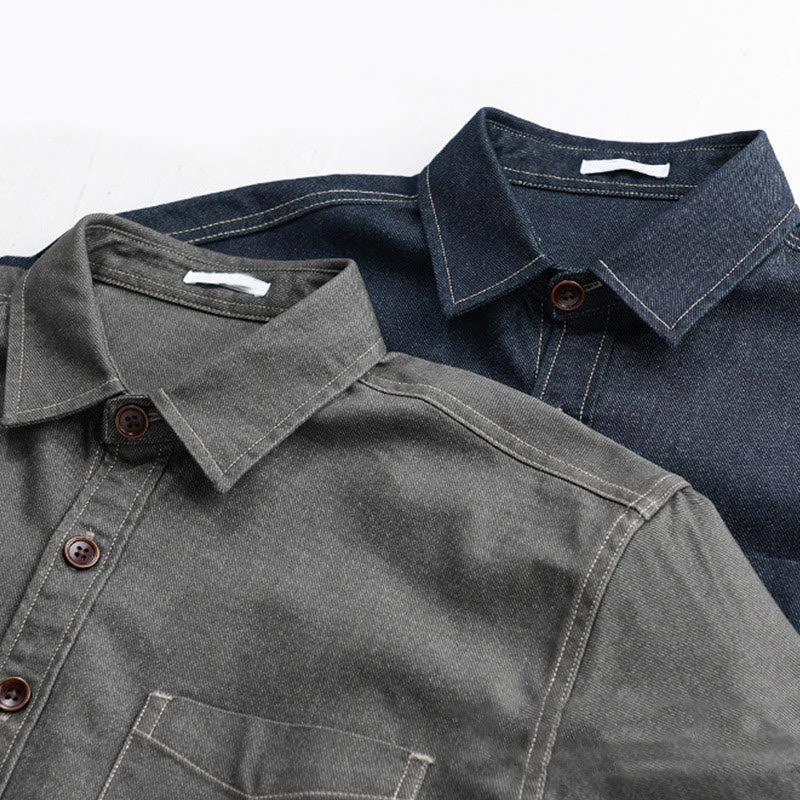 Veste en coton pour homme, manches longues, avec poches, motif Buddha Stones et boutons unis - image 15