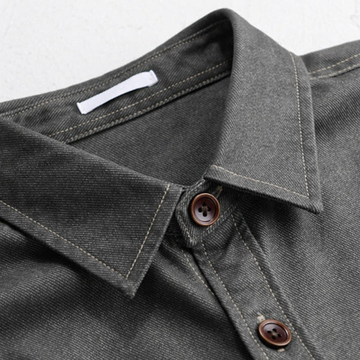 Veste en coton pour homme, manches longues, avec poches, motif Buddha Stones et boutons unis - image 8