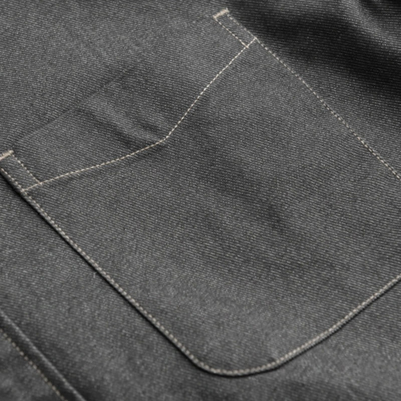 Veste en coton pour homme, manches longues, avec poches, motif Buddha Stones et boutons unis - image 11