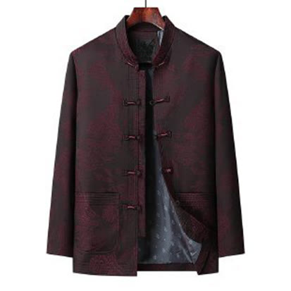 Ensemble de vêtements en coton Buddha Stones 2 pièces pour homme, chemise à manches longues et pantalon à boutons grenouille - image 6