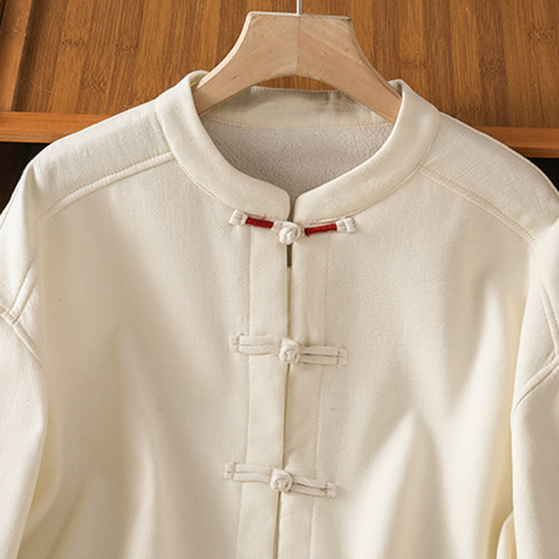 Veste thermique d'hiver pour femme Buddha Stones, manches longues, doublée en polaire de coton, avec poches et boutons grenouille - image 4