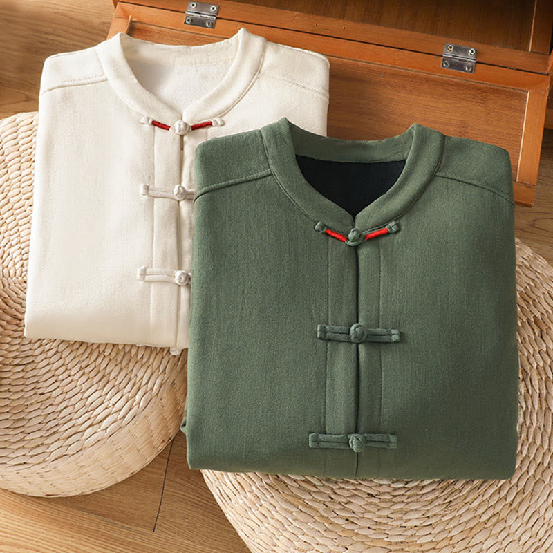 Veste thermique d'hiver pour femme Buddha Stones, manches longues, doublée en polaire de coton, avec poches et boutons grenouille - image 21