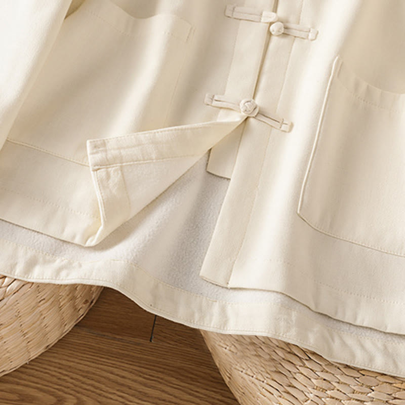 Veste thermique d'hiver pour femme Buddha Stones, manches longues, doublée en polaire de coton, avec poches et boutons grenouille - image 10