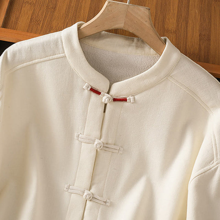 Veste thermique d'hiver pour femme Buddha Stones, manches longues, doublée en polaire de coton, avec poches et boutons grenouille - image 6